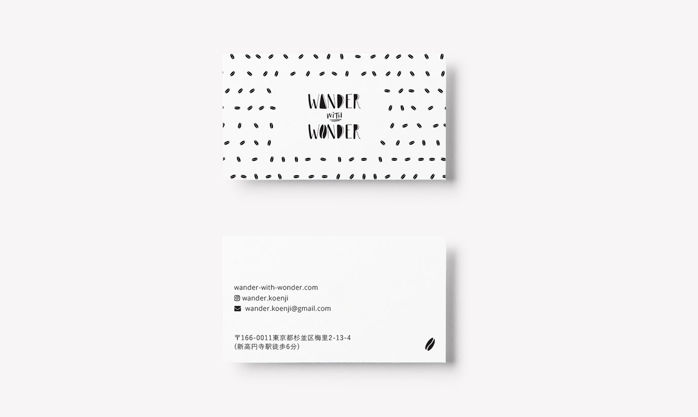 Business card design for Wander with Wonder.