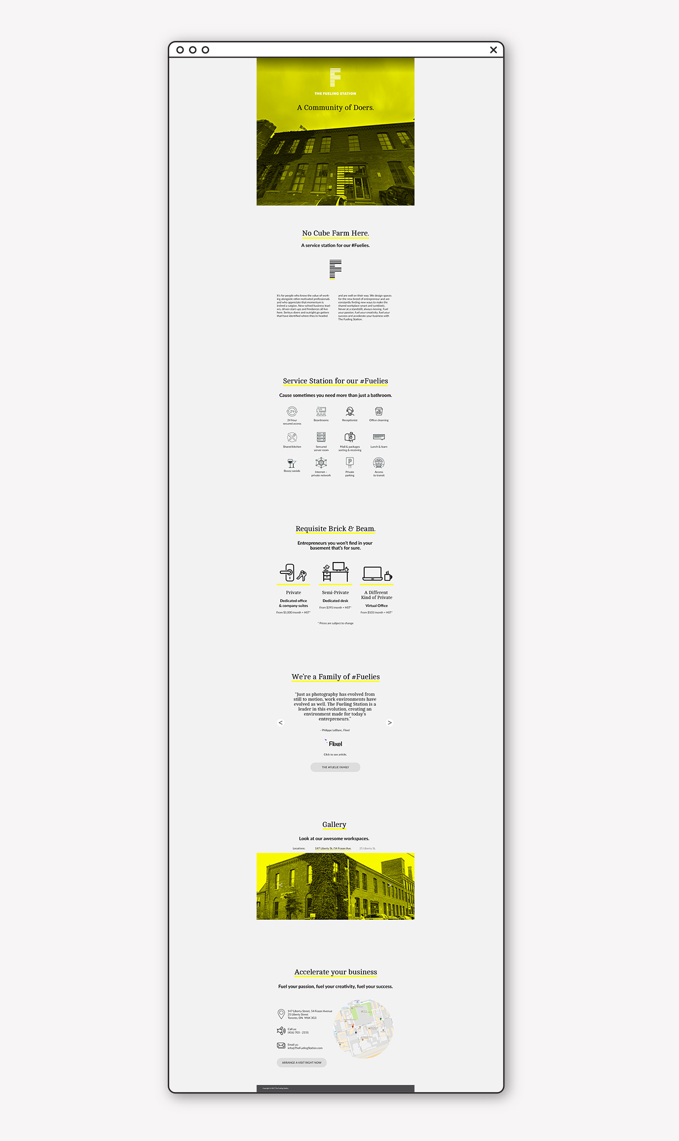 The Fueling Station website revamp design on a browser.